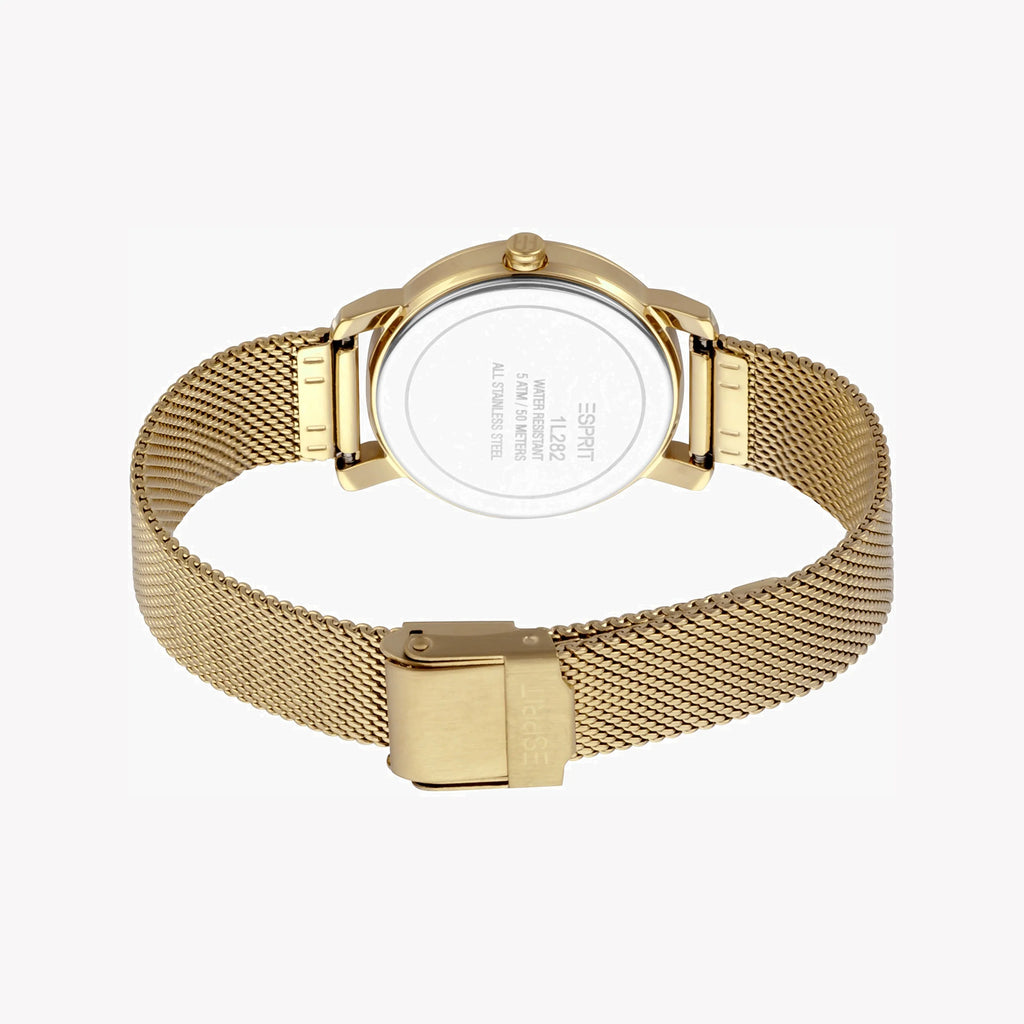 ESPRIT Women's Watch with Gold Stainless Steel Case and Gold Stainless Steel Band
