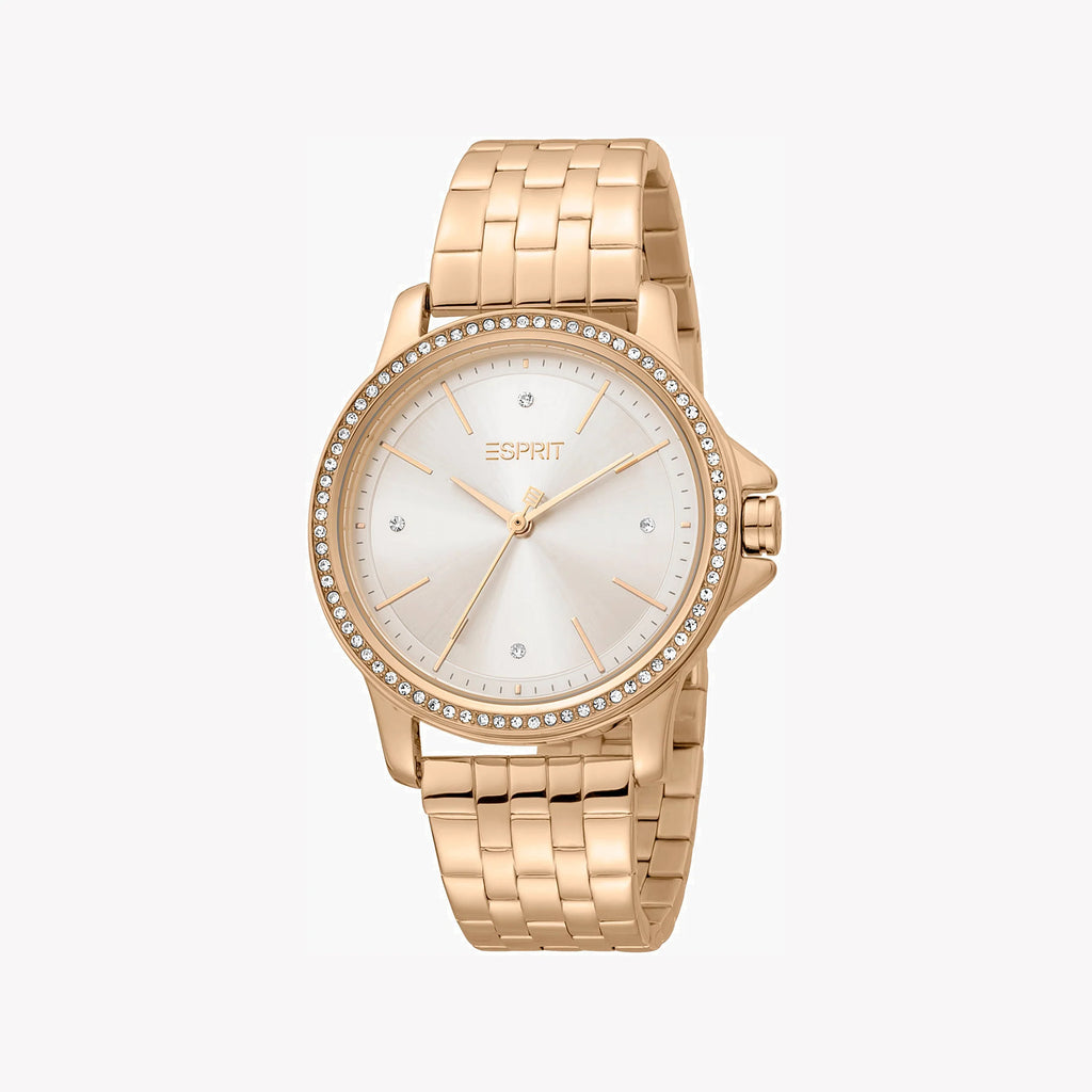 ESPRIT Women's Watch with Rose Gold Stainless Steel Case and Rose Gold Stainless Steel Band