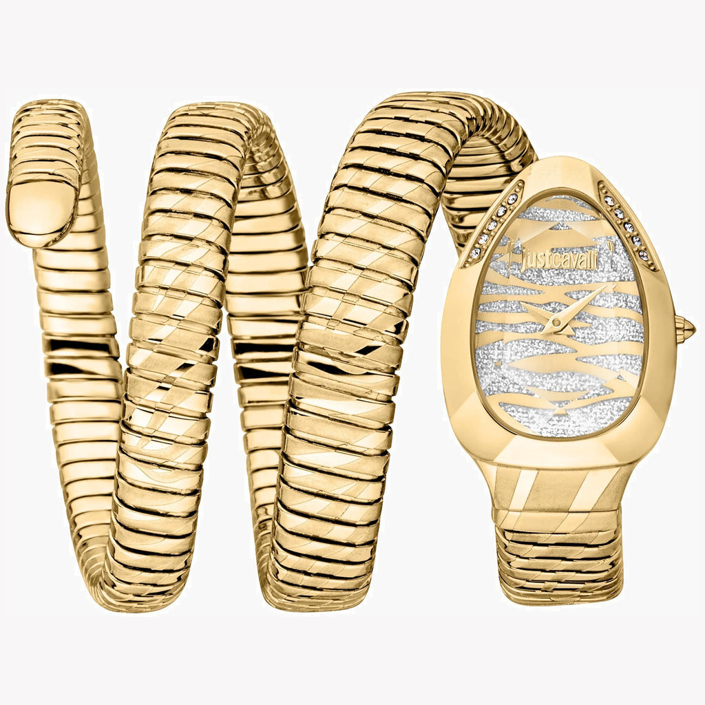 JUST CAVALLI Women's Watch with Gold Stainless Steel Case and Gold Stainless Steel Band