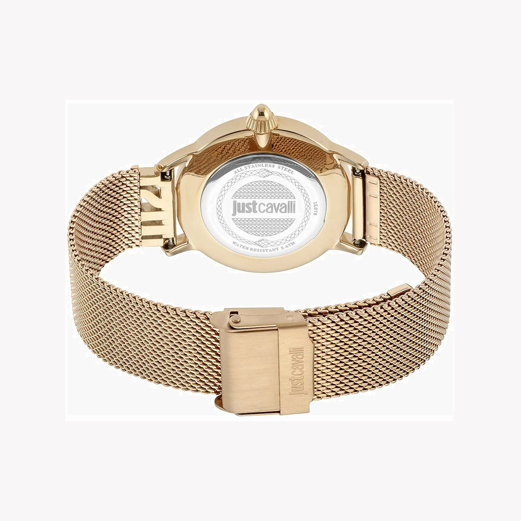 JUST CAVALLI Women's Watch with Rose Gold Stainless Steel Case and Rose Gold Stainless Steel Band