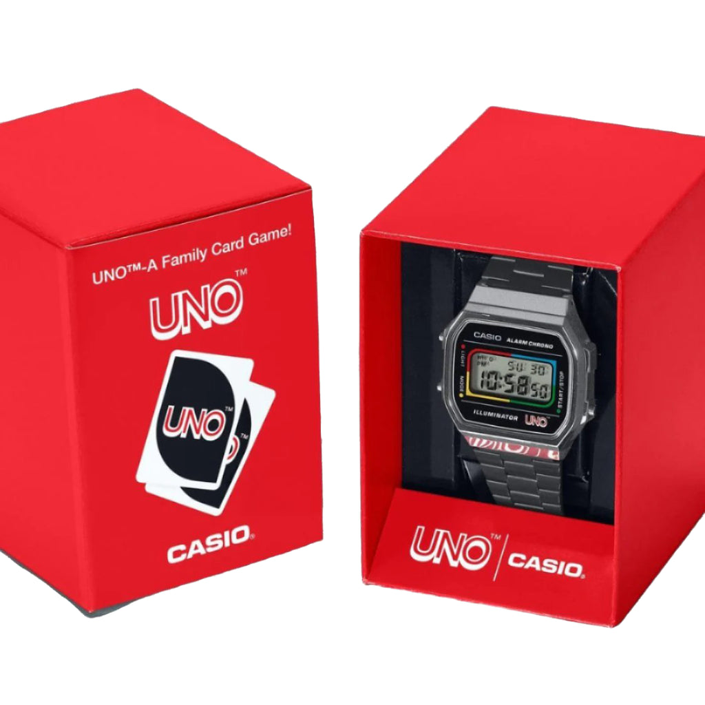 CASIO A168WEUC-1ADR ELEGANT ADVENTURER - STYLISH DIGITAL TIMEPIECE WITH GRAY RESIN CASE