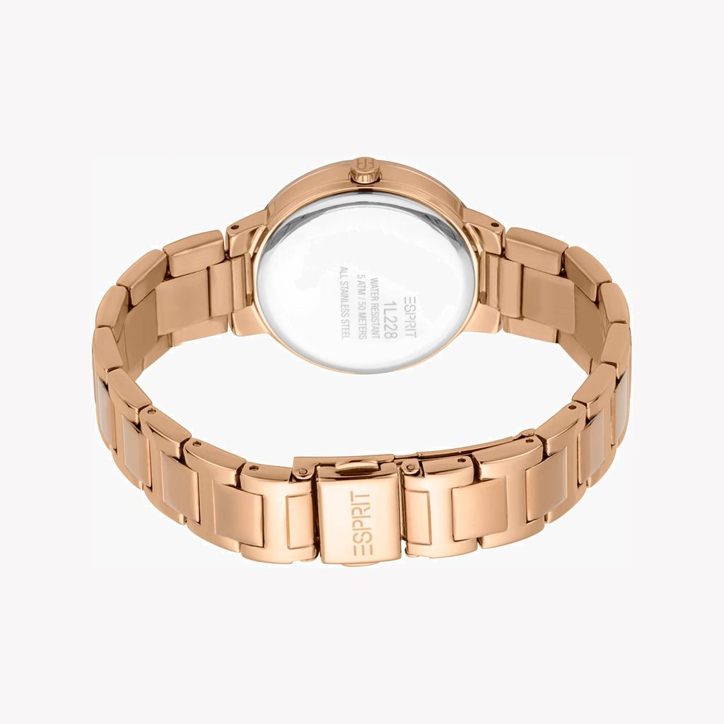 ESPRIT Women's Watch with Rose Gold Stainless Steel Case and Rose Gold Stainless Steel Band