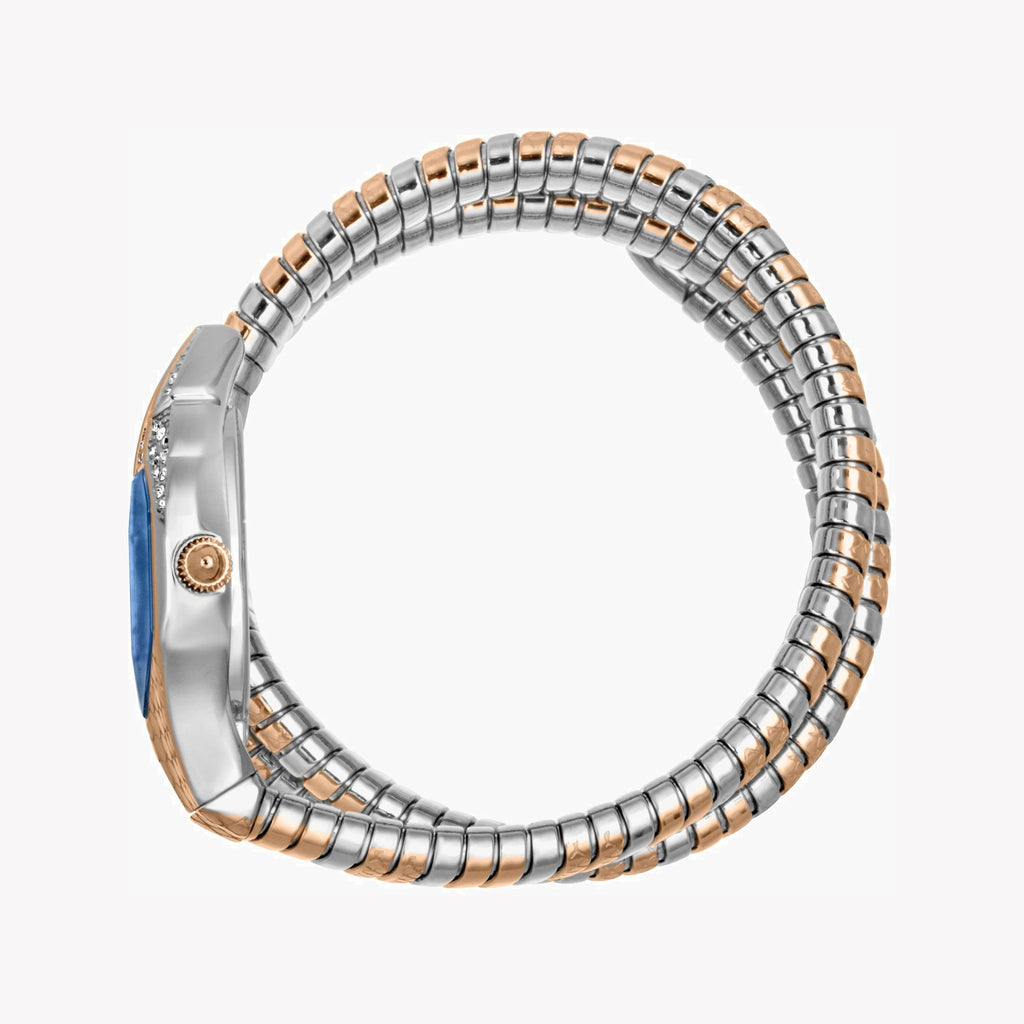 JUST CAVALLI Women's Watch with Silver & Rose Gold Stainless Steel Case and Silver & Rose Gold Stainless Steel Band