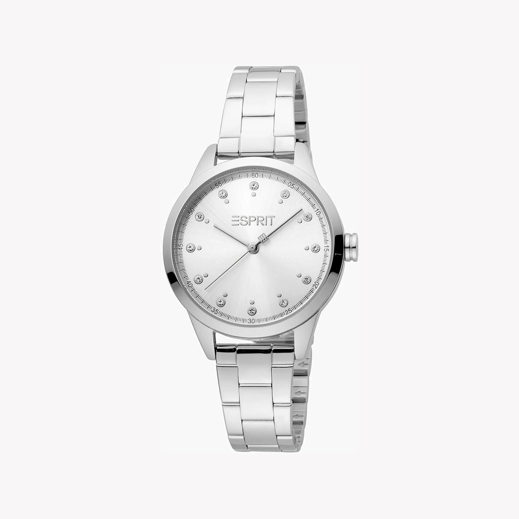ESPRIT Women's Watch with Silver Stainless Steel Case and Silver Stainless Steel Band