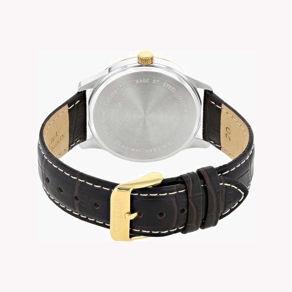 CITIZEN BI1054-12E - ASSERTIVE ELEGANCE: MEN'S GOLD & BLACK TIMEPIECE