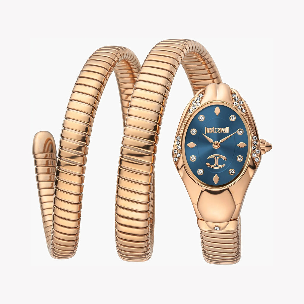 JUST CAVALLI Women's Watch with Rose Gold Stainless Steel Case and Rose Gold Stainless Steel Band