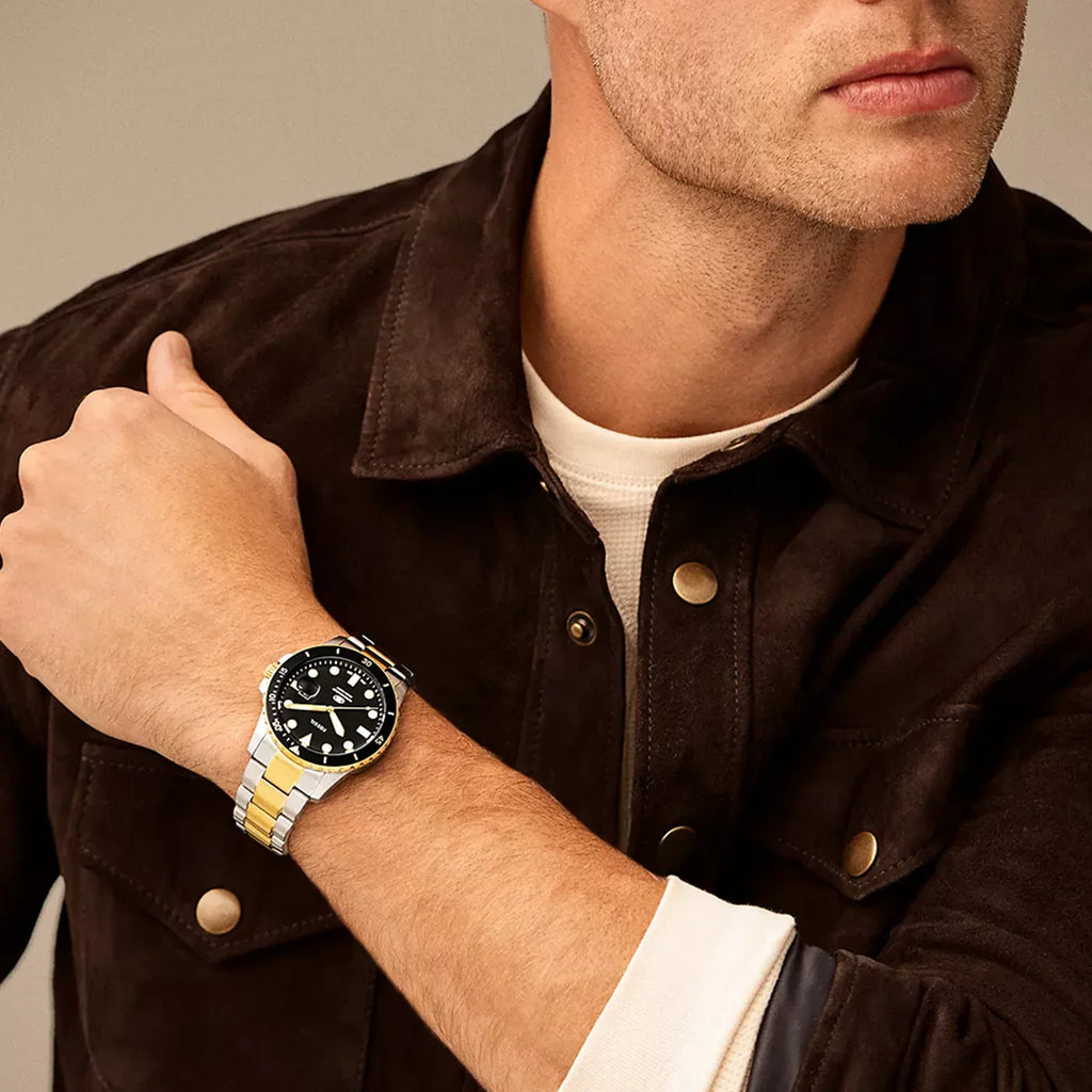 Fossil Blue Dive Three-Hand Date Two-Tone Stainless Steel Watch FS6031