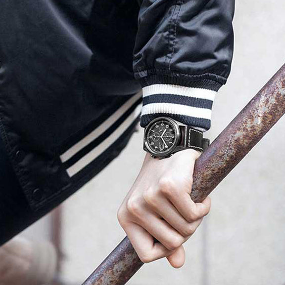 CITIZEN Eco-Drive CA0627-09H - BOLD PERFORMANCE MEN'S WATCH with Black Leather & Chronograph Features