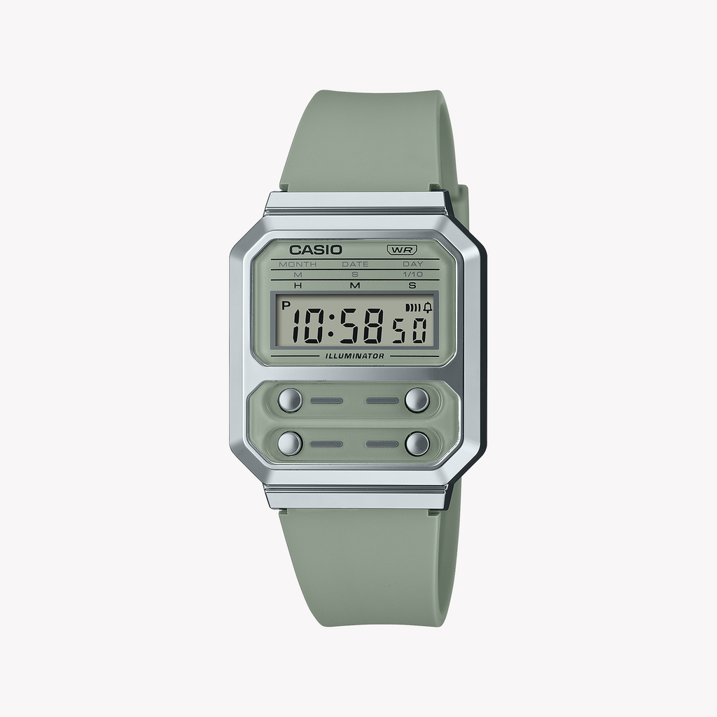 CASIO A100WEF-3ADF VINTAGE GREEN - STYLISH SPORT DIGITAL WATCH with durable resin band and practical features