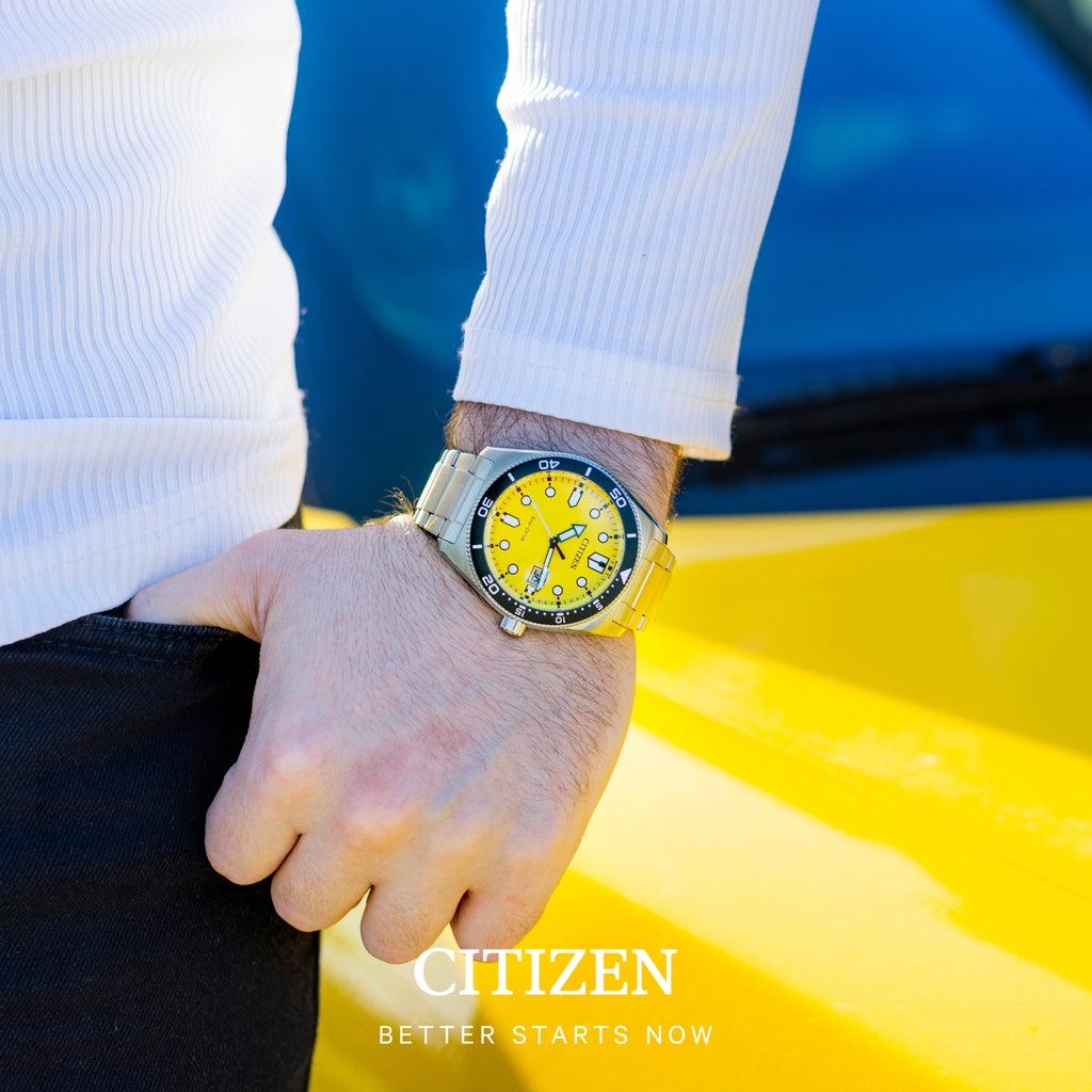 CITIZEN AW1760-81Z - DYNAMIC YELLOW DIAL MEN'S WATCH WITH STAINLESS STEEL BRACELET