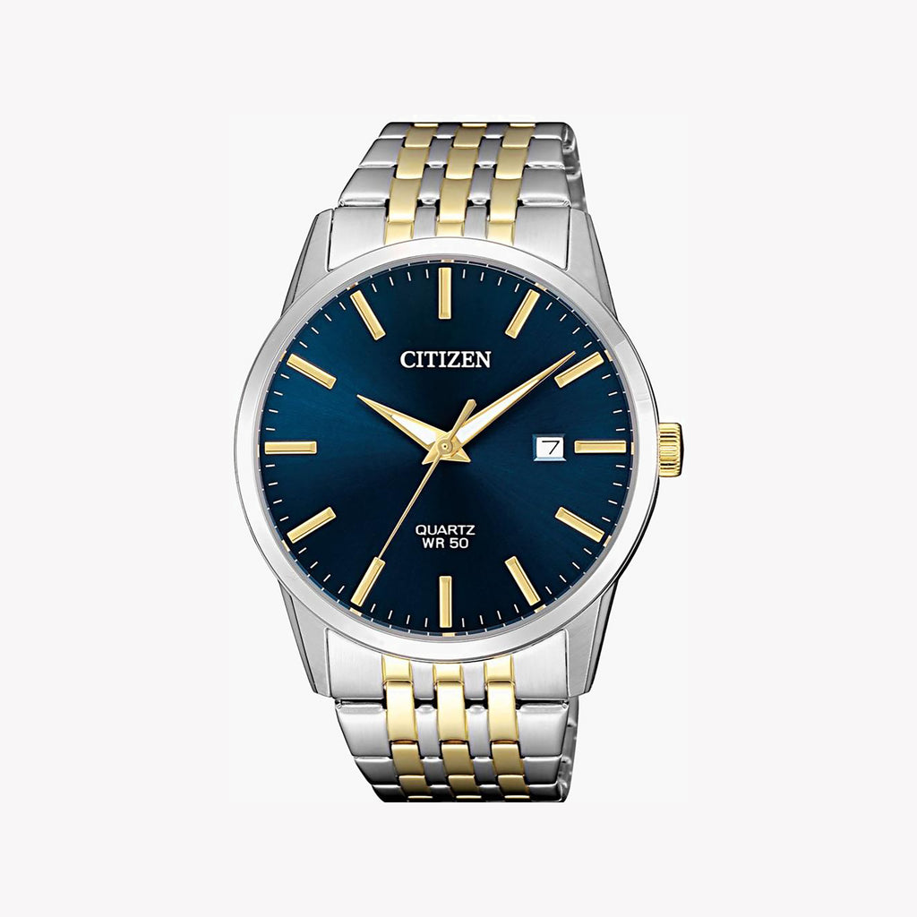 CITIZEN BI5006-81L - ELEGANT BLUE DIAL MEN'S WATCH WITH STAINLESS STEEL & GOLD BAND