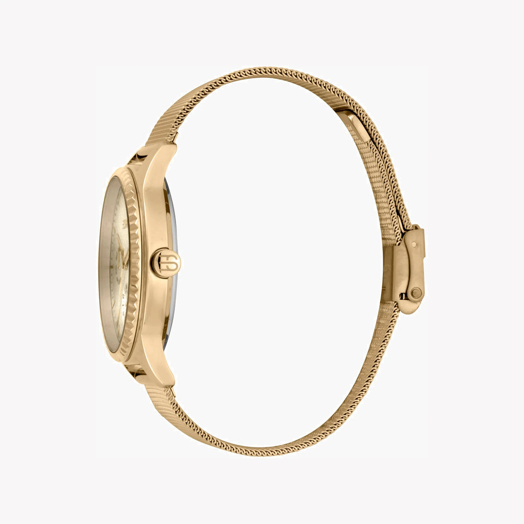 ESPRIT Women's Watch with Gold Stainless Steel Case and Gold Stainless Steel Band