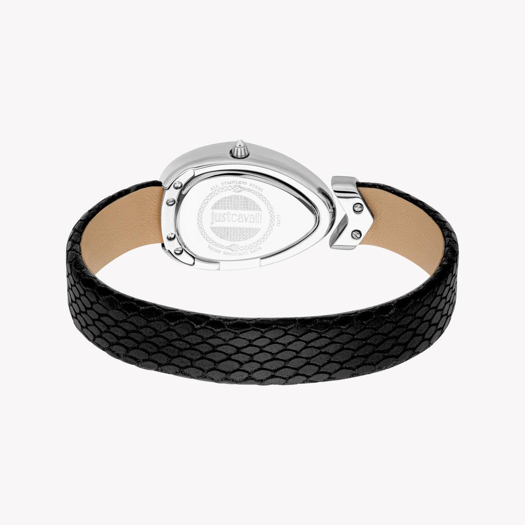 Just Cavalli JC1L321L0015 Women’s Chic Statement Watch - Bold Silver Dial & Stylish Leather Band
