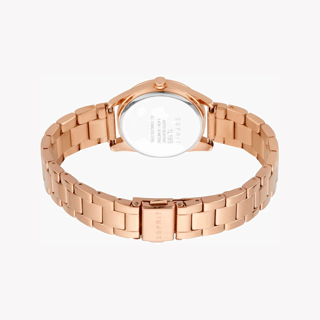 ESPRIT Women's Watch with Rose Gold Stainless Steel Case and Rose Gold Stainless Steel Band