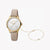 ESPRIT Women's Watch with Silver Stainless Steel Case and Beige Faux Leather Band