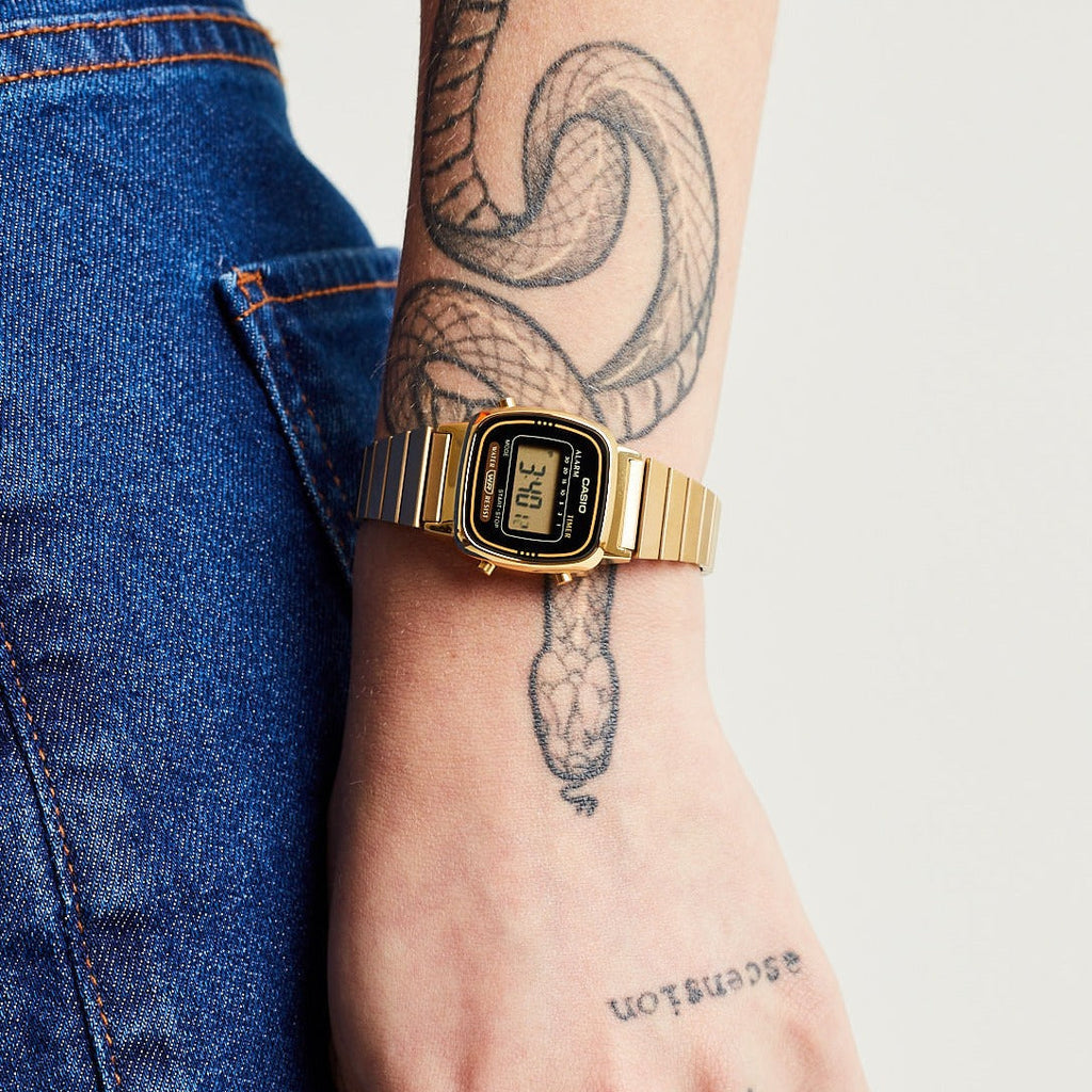 CASIO LA670WGA-1DF ELEGANT TIMEPIECE - SILVER STAINLESS STEEL & RESIN DESIGN for Women