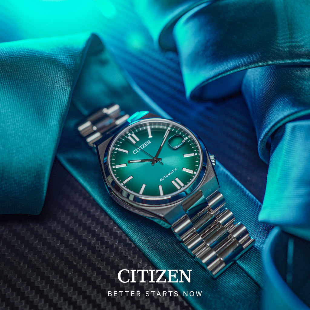 CITIZEN NJ0151-88X AUTOMATIC - MODERN SILVER TIMEPIECE WITH TURQUOISE DIAL