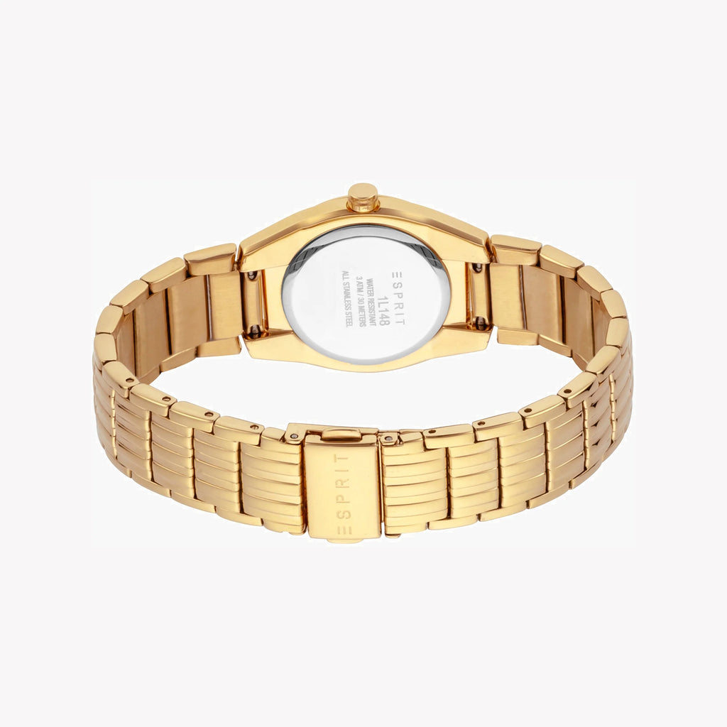 ESPRIT Women's Watch with Gold Stainless Steel Case and Gold Stainless Steel Band