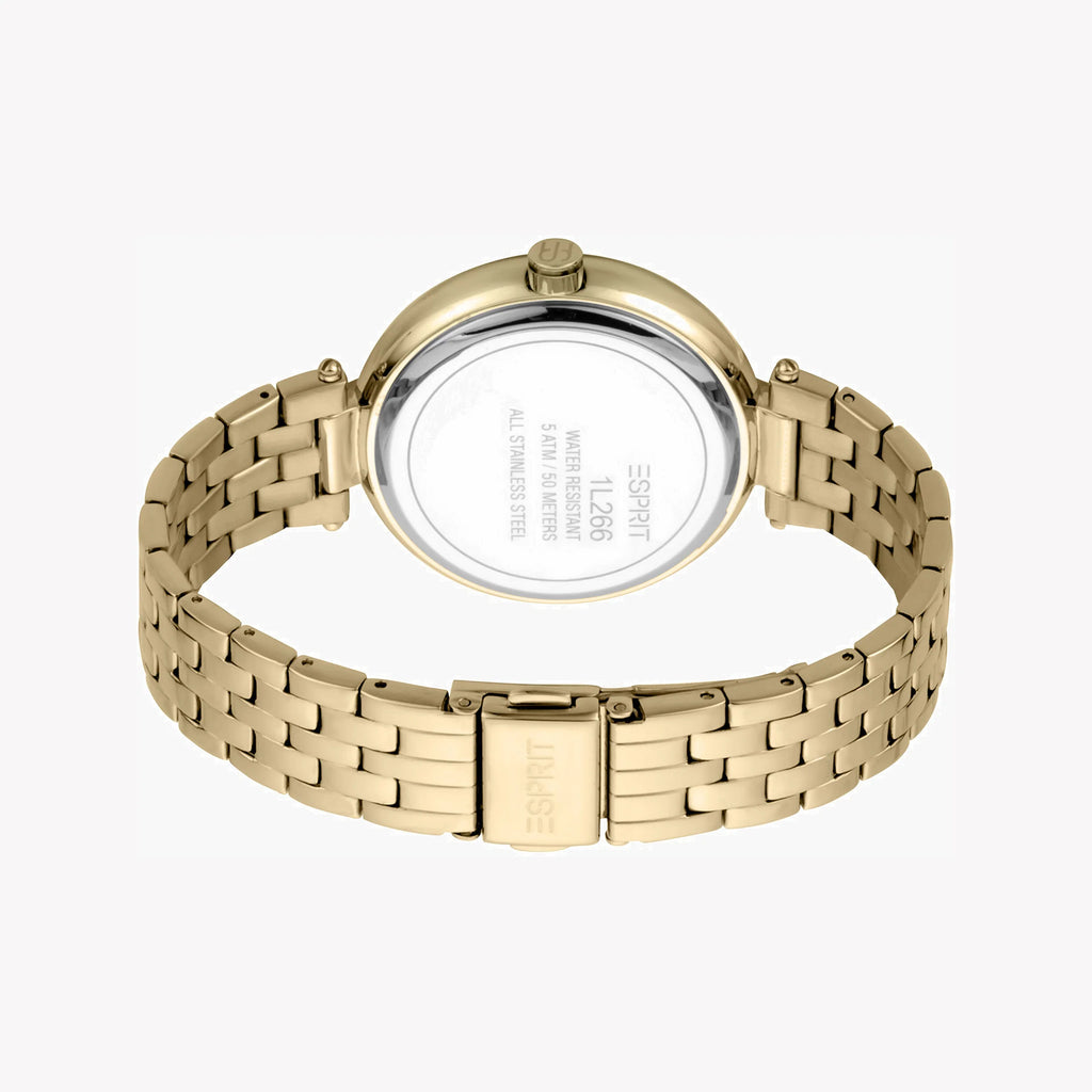 ESPRIT Women's Watch with Gold Stainless Steel Case and Gold Stainless Steel Band