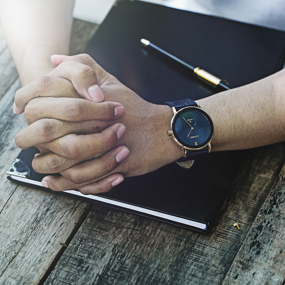 CITIZEN BE9183-03L - ELEGANT BLUE DIAL MEN'S WATCH WITH GOLD STAINLESS STEEL CASE