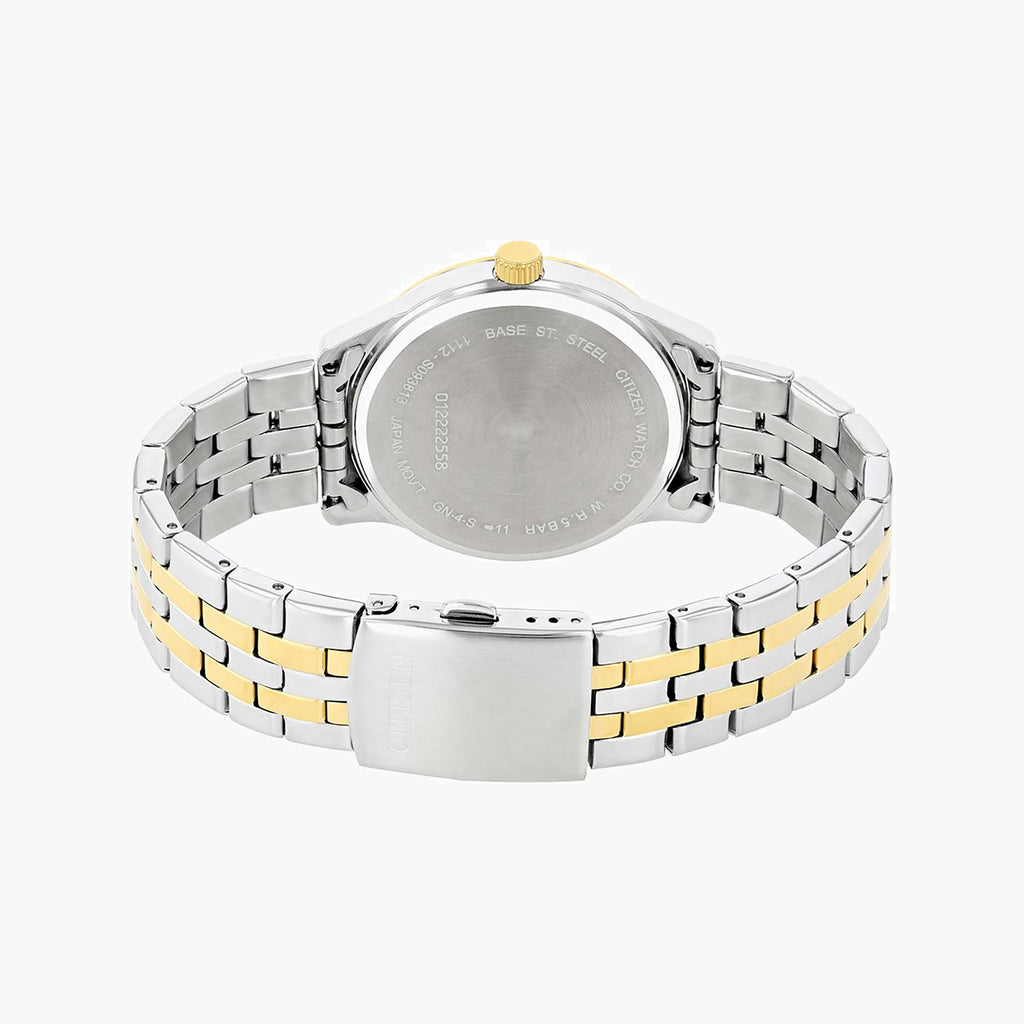 CITIZEN BI1054-80E - BOLD REFLECTIONS IN GOLD: Men's Precision Timepiece with Black Dial & Dual-Tone Band