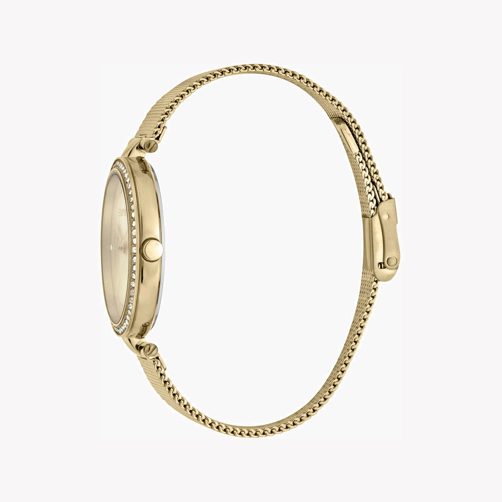 ESPRIT Women's Watch with Gold Stainless Steel Case and Gold Stainless Steel Band
