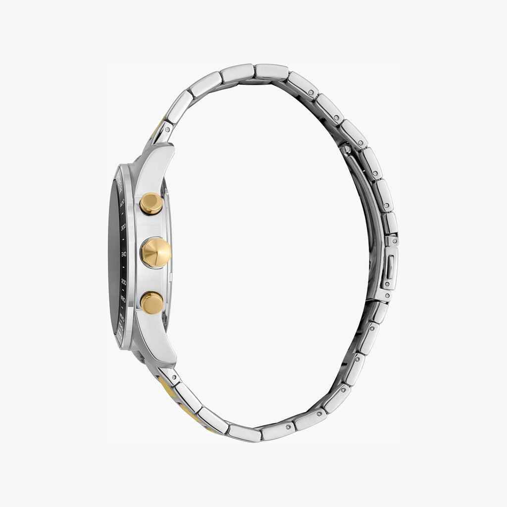 JUST CAVALLI JG1G204M0075 ELEGANT TIMEPIECE - SOPHISTICATED MEN'S WATCH WITH SILVER & GOLD STAINLESS STEEL BAND