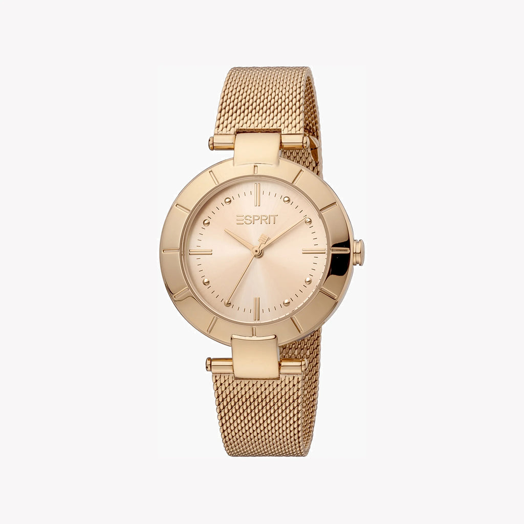 ESPRIT Women's Watch with Rose Gold Stainless Steel Case and Rose Gold Stainless Steel Band