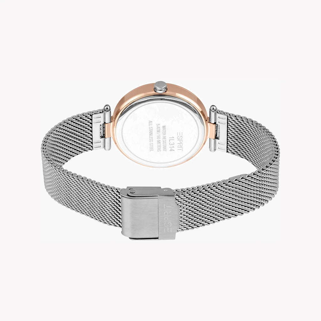 ESPRIT Women's Watch with Silver Stainless Steel Case and Silver Stainless Steel Band