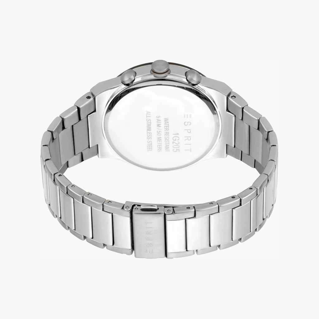 ESPRIT MEN'S SILVER & BLACK STAINLESS STEEL WATCH - TIMELESS ELEGANCE FOR EVERY OCCASION