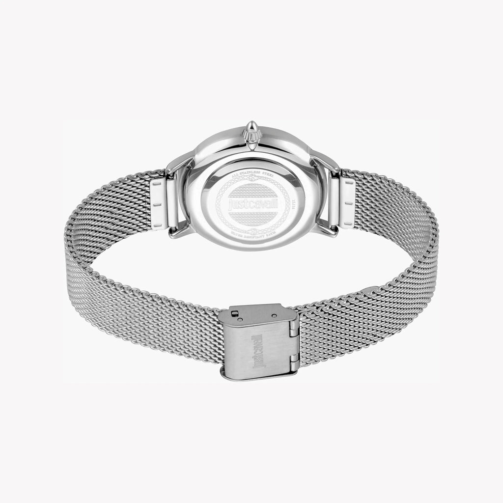 JUST CAVALLI Women's Watch with Silver Stainless Steel Case and Silver Stainless Steel Band