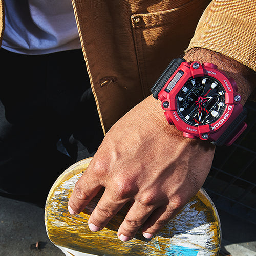 CASIO G-SHOCK GA-900-4ADR RESILIENT ADVENTURER - MEN'S WATCH with striking red case and bold black dial