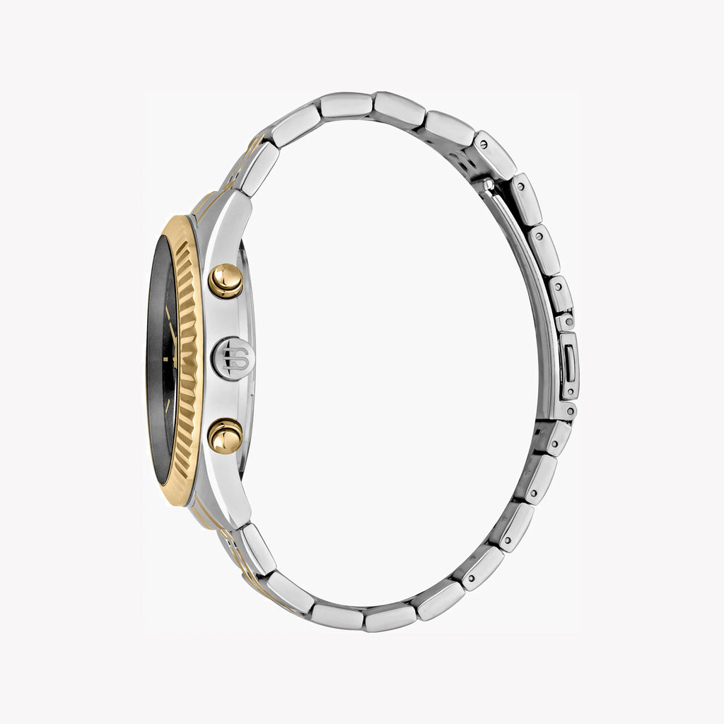 ESPRIT ELEGANCE ES-3000 - TIMELESS MEN'S WATCH with Silver & Gold Stainless Steel Band and Black Dial