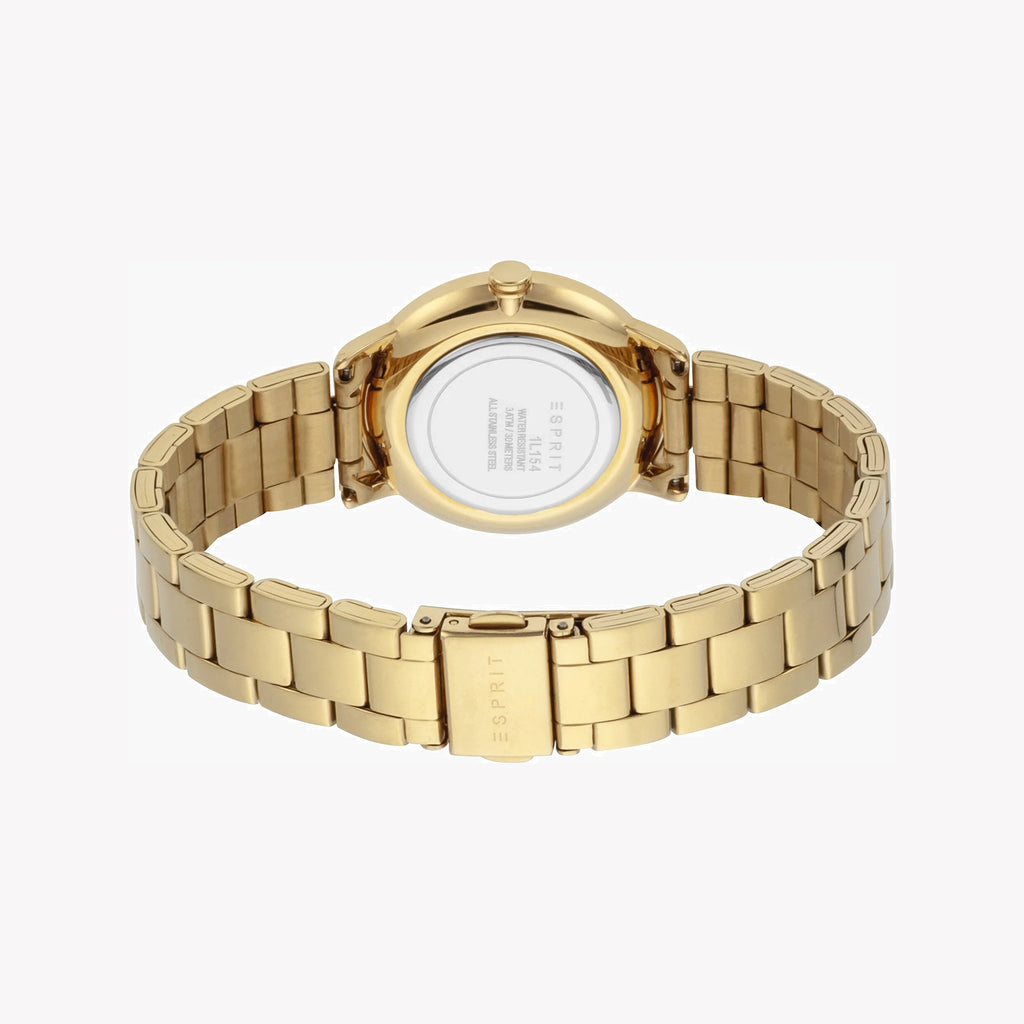 ESPRIT Women's Watch with Gold Stainless Steel Case and Gold Stainless Steel Band