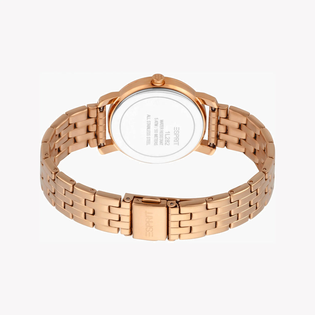 ESPRIT Women's Watch with Rose Gold Stainless Steel Case and Rose Gold Stainless Steel Band