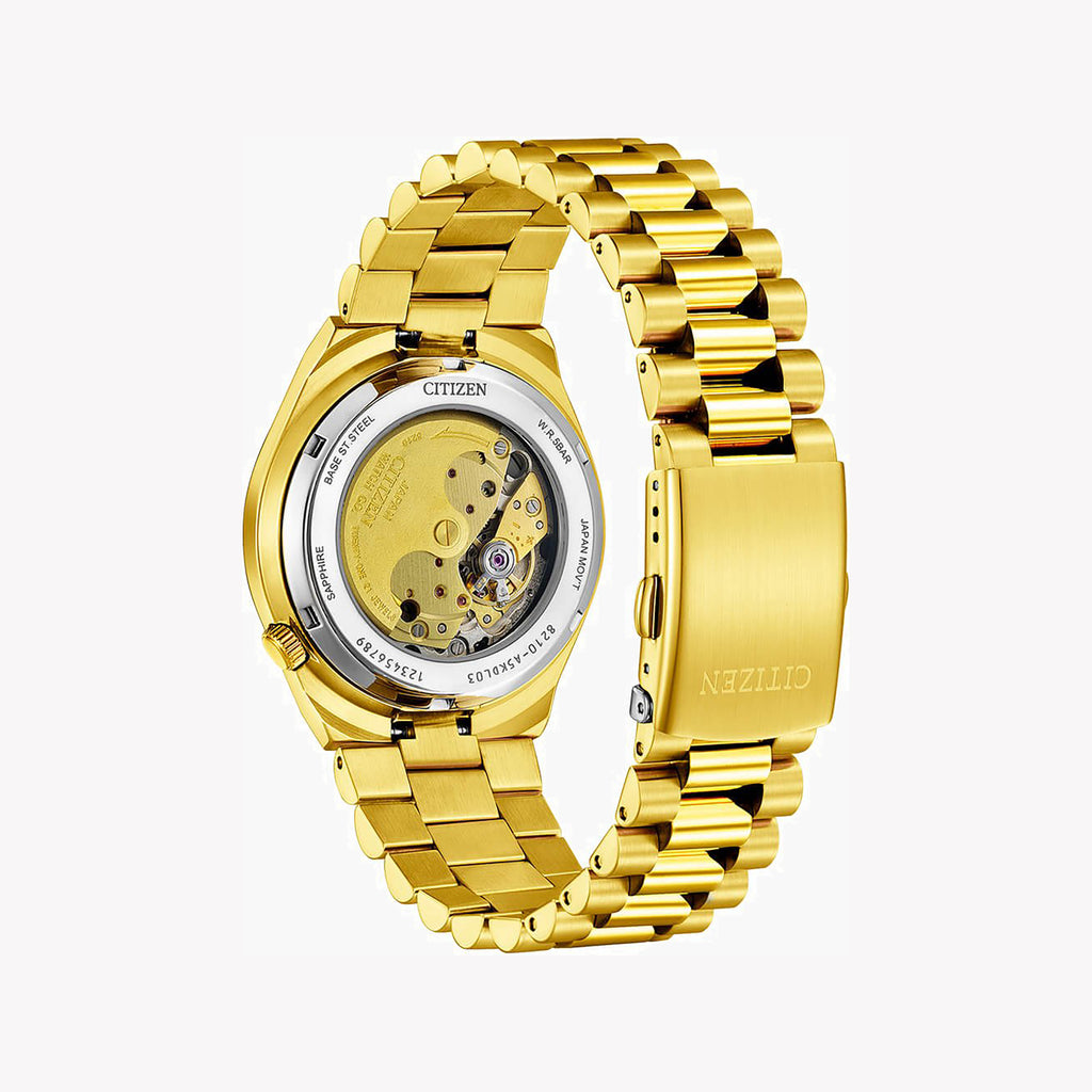 CITIZEN NJ0152-51X GOLD STUNNER - SOPHISTICATED AUTOMATIC MEN'S WATCH with GREEN DIAL & 5 ATM WATER RESISTANCE