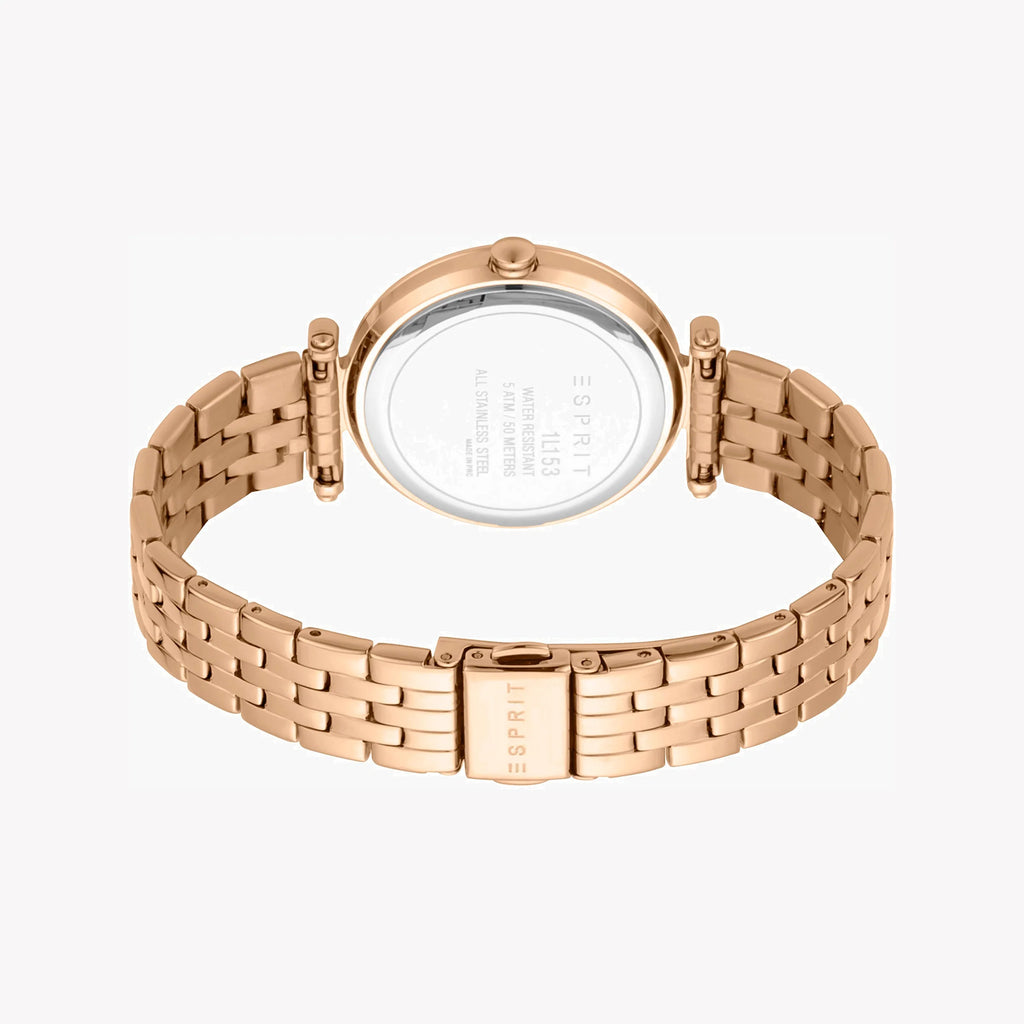ESPRIT Women's Watch with Rose Gold Stainless Steel Case and Rose Gold Stainless Steel Band