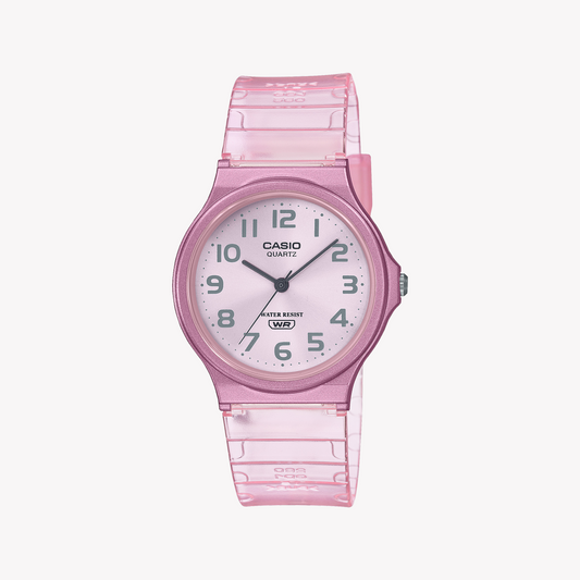 CASIO MQ-24S-4BDF PINK VIBRANCE - PLAYFUL & LIGHTWEIGHT Women's Watch with resin band and white dial
