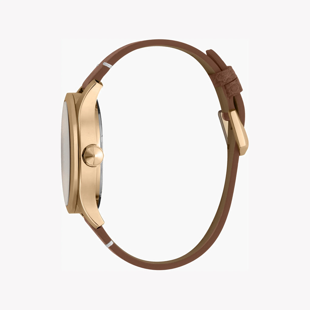 JUST CAVALLI JC1G108L0045 ELEGANT ROSE GOLD & BROWN LEATHER MEN'S WATCH