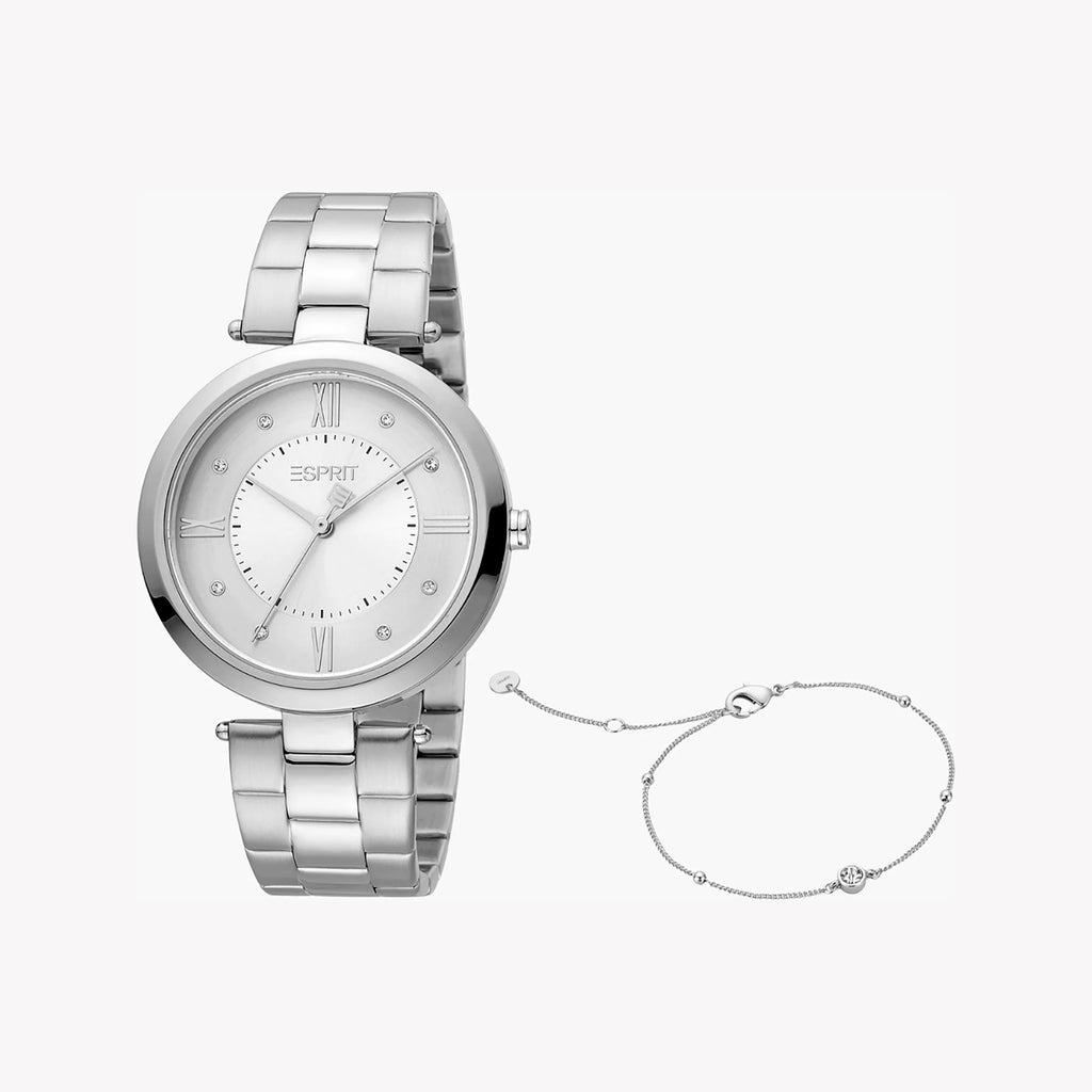 ESPRIT Women's Watch with Silver Stainless Steel Case and Silver Stainless Steel Band