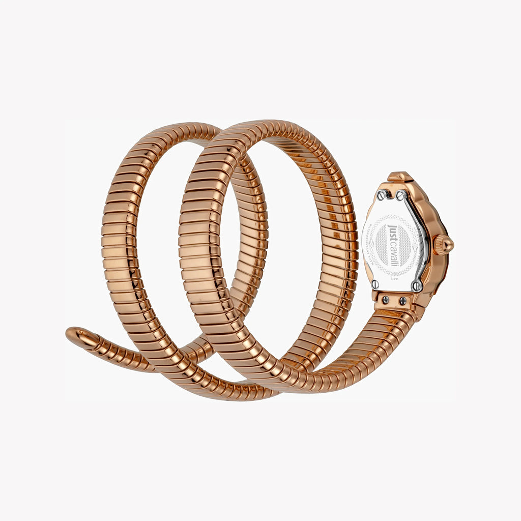 JUST CAVALLI Women's Watch with Rose Gold Stainless Steel Case and Rose Gold Stainless Steel Band
