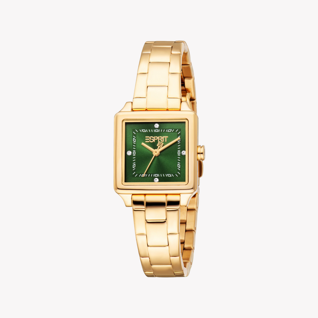 ESPRIT Women's Gold/Green Stainless Watch | ES1L511M0045