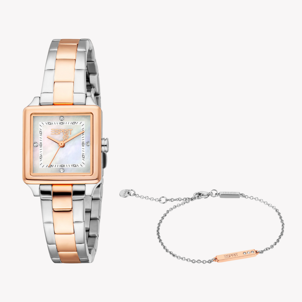 ESPRIT Women's Silver/Rose Gold Watch | ES1L511M0075