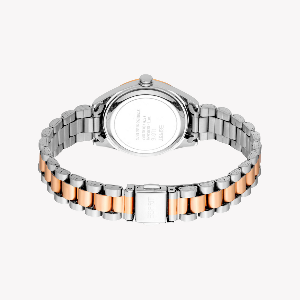 ESPRIT Women's Silver/Rose Gold Watch | ES1L515M0075