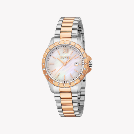 ESPRIT Women's Silver/Rose Gold Watch | ES1L522M0085