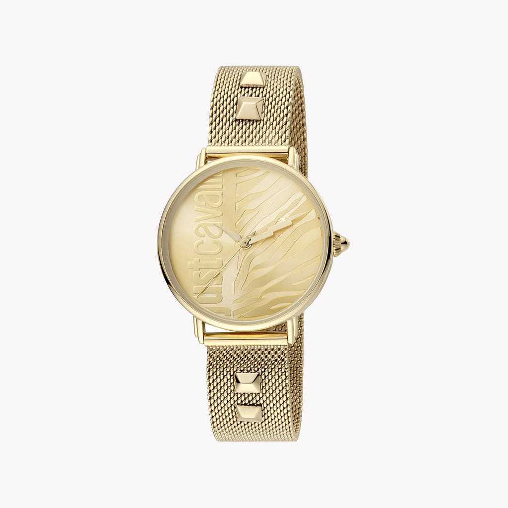 JUST CAVALLI Women's Watch with Gold Metal Case and Gold Stainless Steel Band