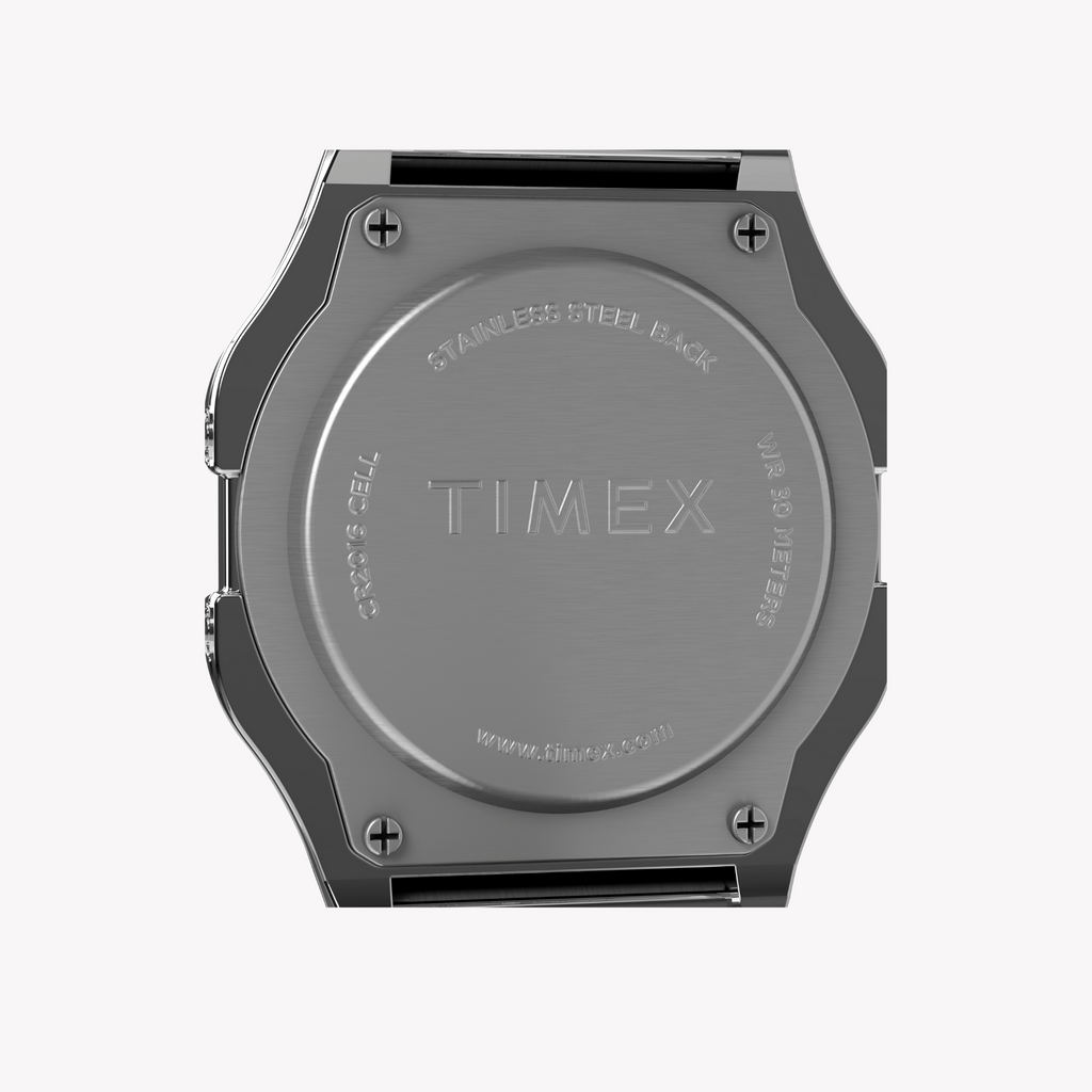 TIMEX TW2R79100 UNISEX LUXURY DIGITAL WATCH - SILVER RESIN & STAINLESS STEEL ELEGANCE