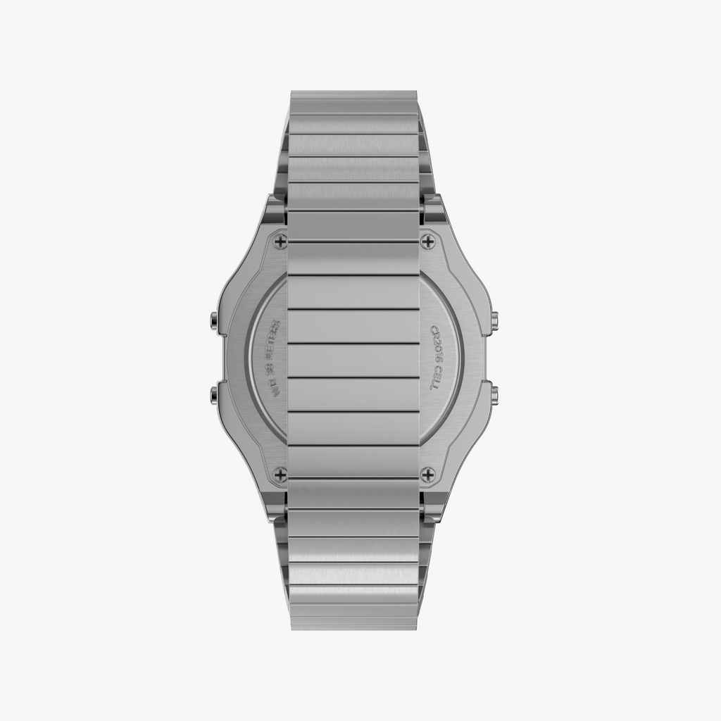TIMEX TW2R79100 UNISEX LUXURY DIGITAL WATCH - SILVER RESIN & STAINLESS STEEL ELEGANCE