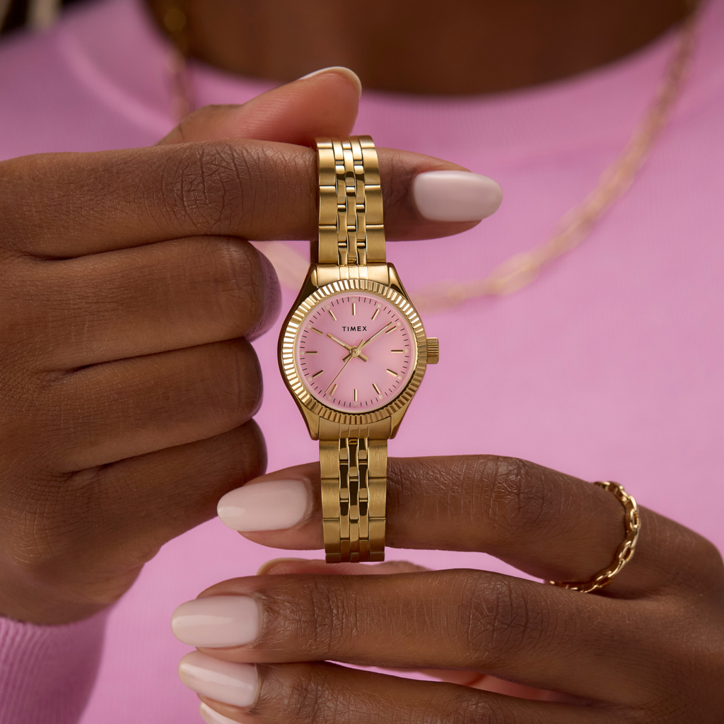 TIMEX Women's Gold-Tone Watch, Gold/Pink | TW2W90800