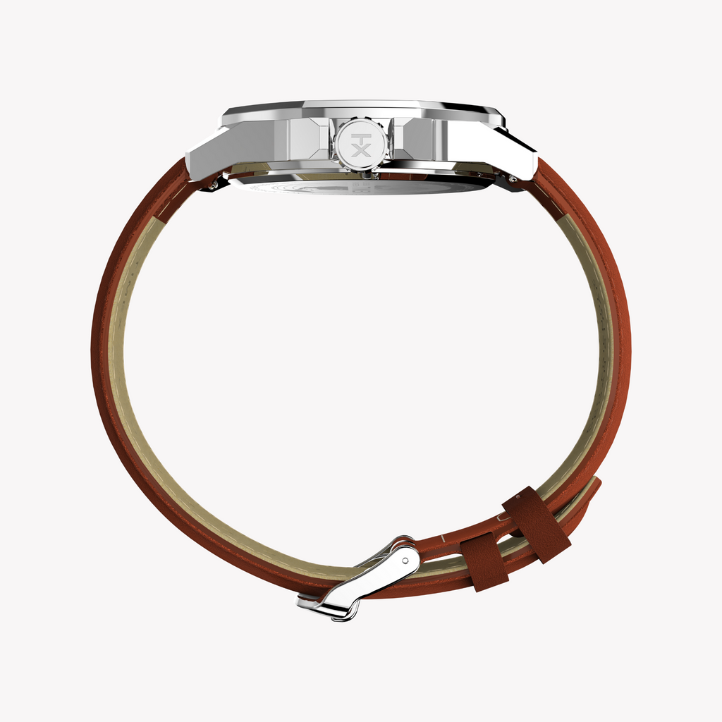 TIMEX Men's Silver/Brown, Blue Quartz Watch | TW2W92800